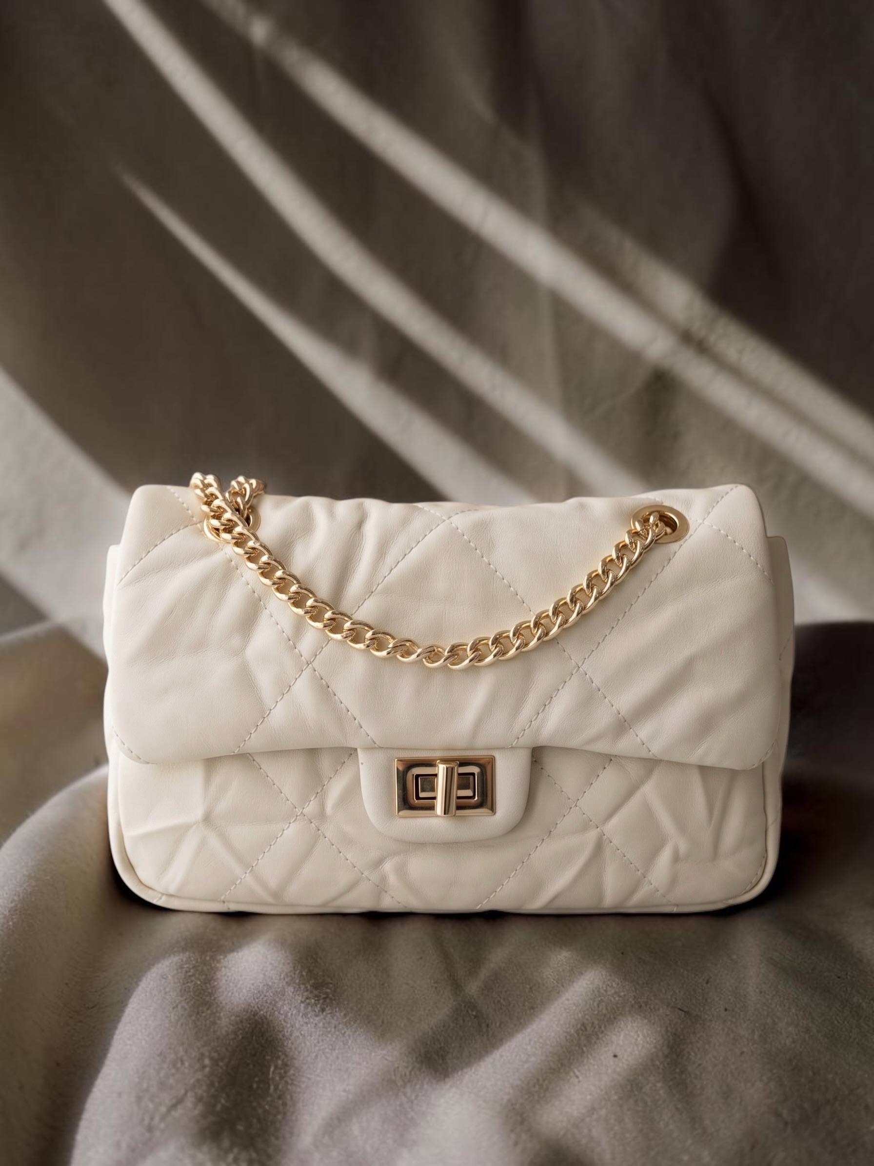 Ladies Biege Crossbody Bag